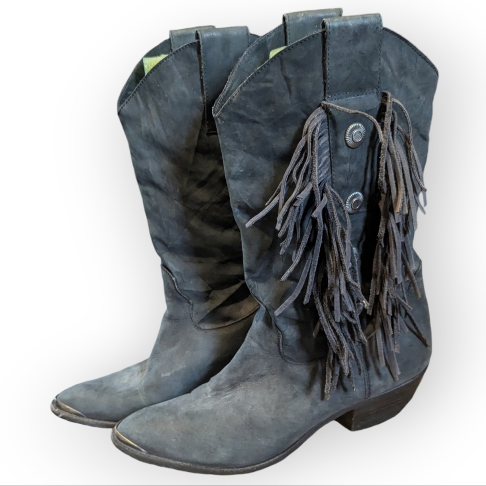 Vintage Fringe Code West Cowboy Boots